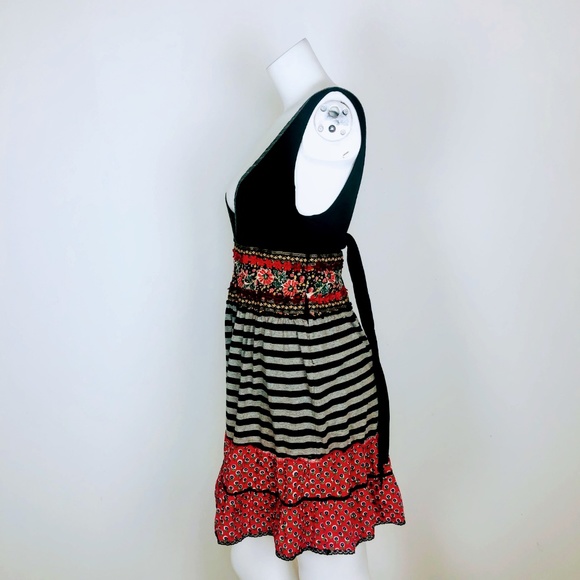 Free People Artsy Floral Stripe Contrast Dress Tie - Picture 4 of 6